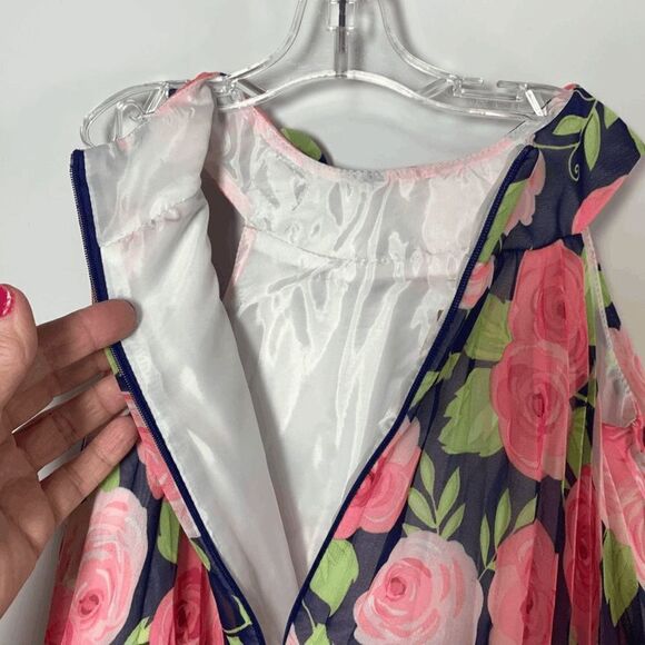 American Princess Layered Rose Print Dress Size 2T - Picture 3 of 7